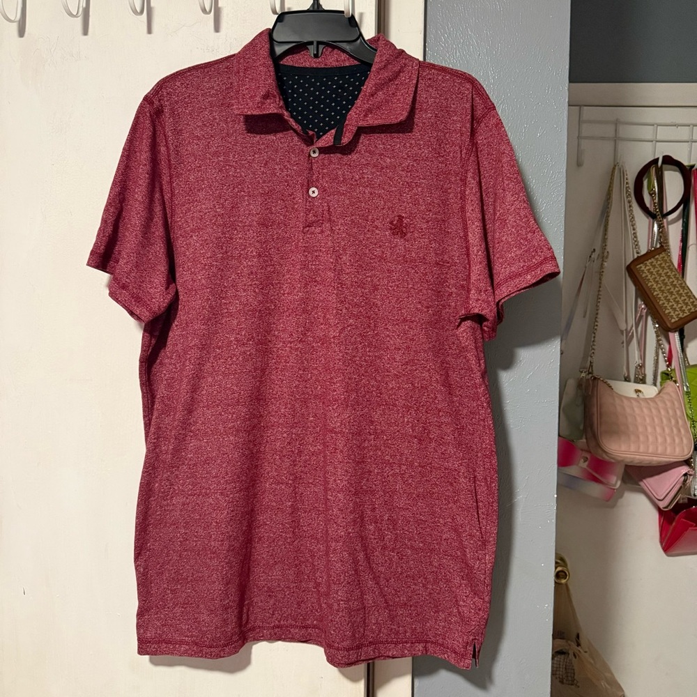Men's Heather Red Polo Shirt - Classic Collared Short Sleeve